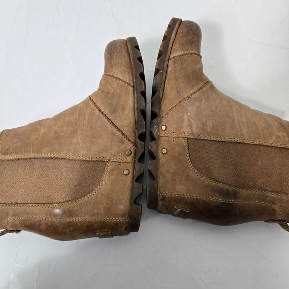 Sorel Size 7 Joan of Arctic Wedge II Chelsea Ankle Boots Brown Leather - Picture 9 of 14